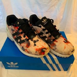 Cherry blossom Adidas zx flux. Woman’s 7.5. Kid size 6.